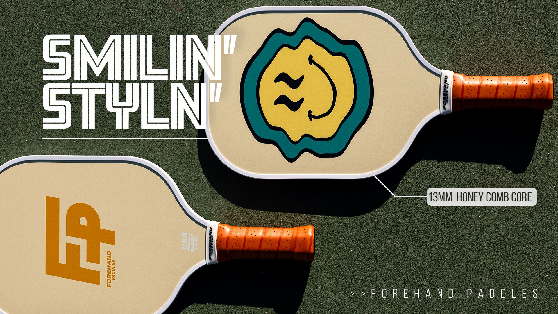 Forehand Paddles Smilin 'n Stylin Pickleball Paddle 13MM